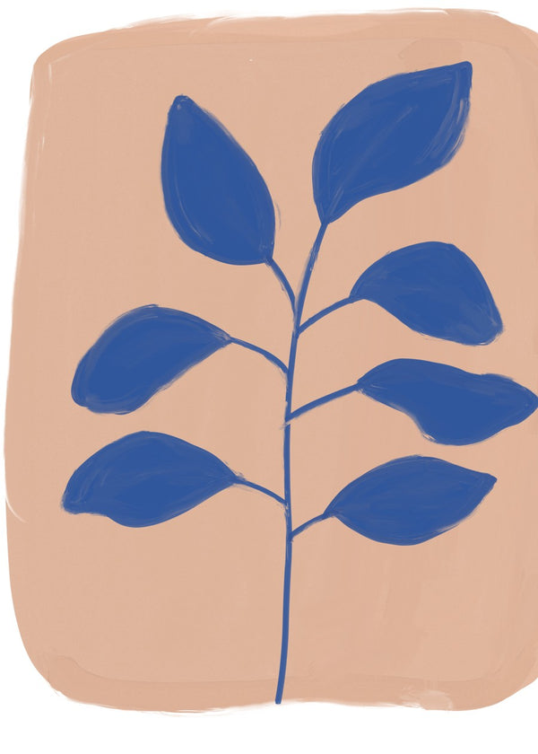 Blue Leaf Botanical Print