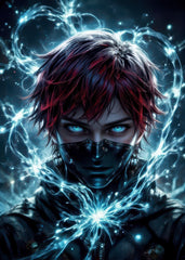 Anime Character with Blue Ener