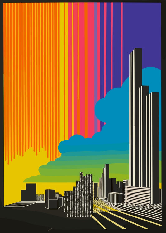 Buildings Abstract Strips Art