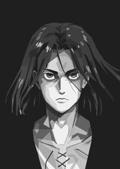 eren yeager graysale