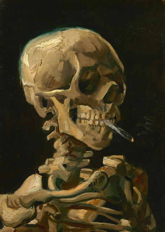 Van Gogh Smoking Skeleton