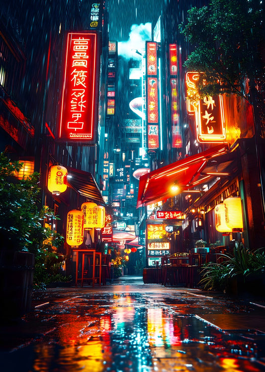 Rainy night on Japanese Street