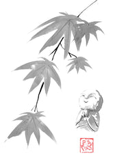 Jizo under maple tree