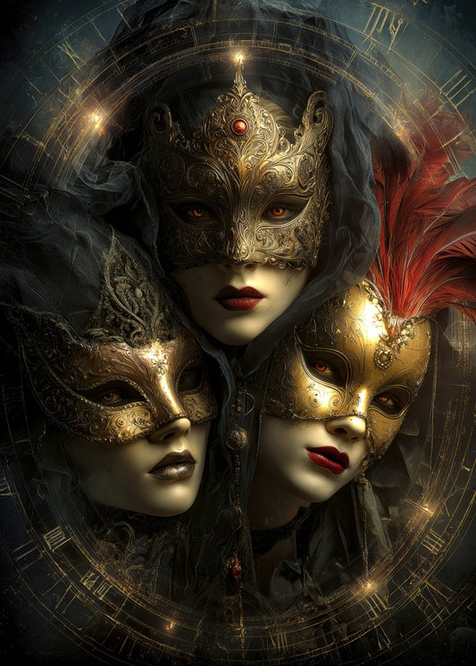 Figures in Ornate Masks