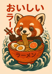 Red Panda Enjoying Ramen