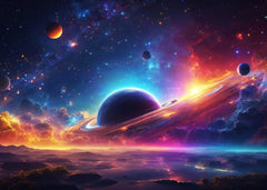 Cosmic space planet rainnbow