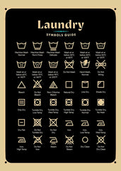 laundry symbols guide, black gold
