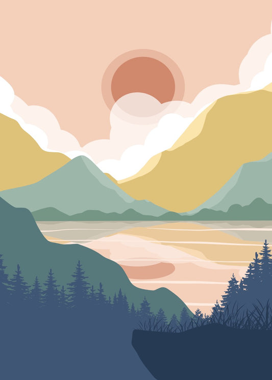 Pastel Mountain Reflections