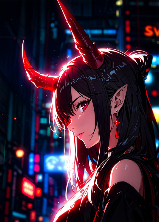 Demon Girl in Neon Lights