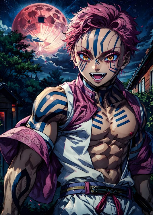 Akaza Under the Blood Moon, Demon Slayer Kimetsu no Yaiba