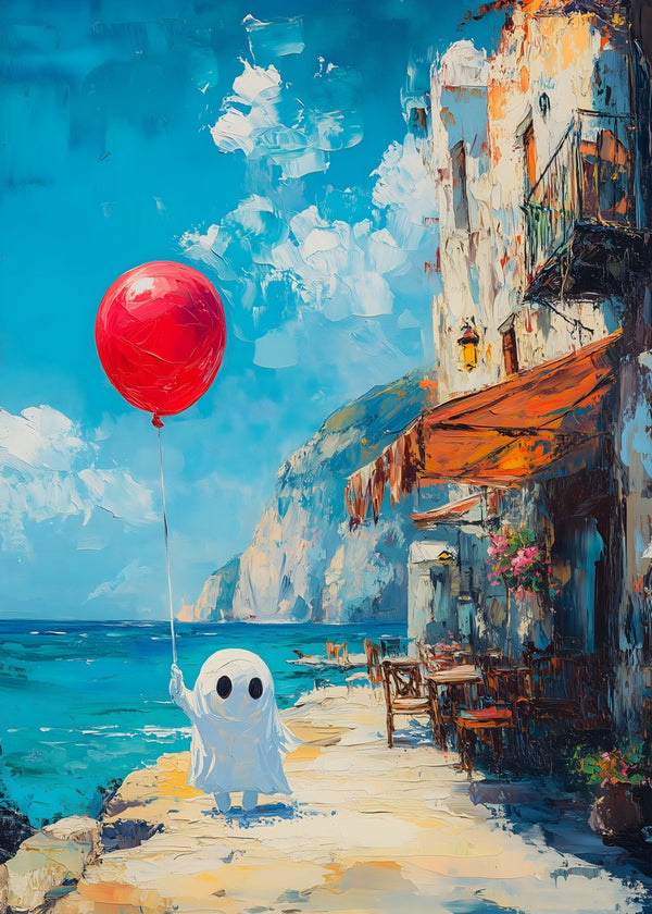 Ghostly Stroll by the Sea