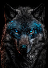 Wolf head blue eyes