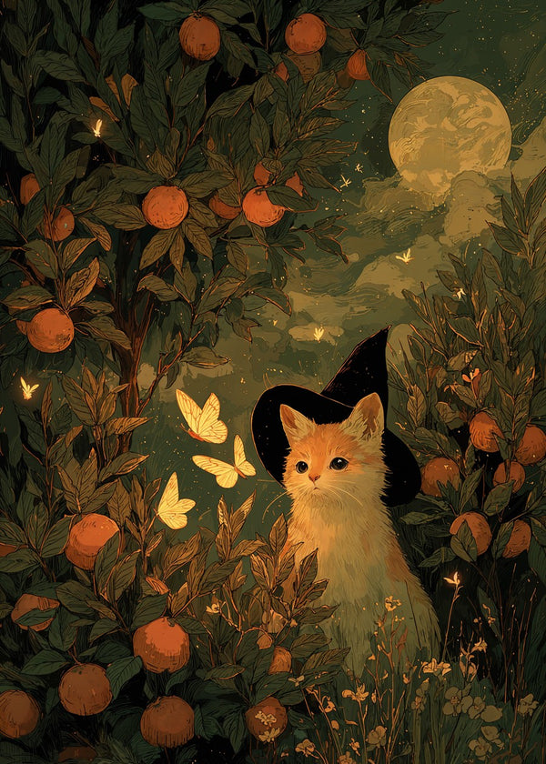 Witch Cat & Butterflies