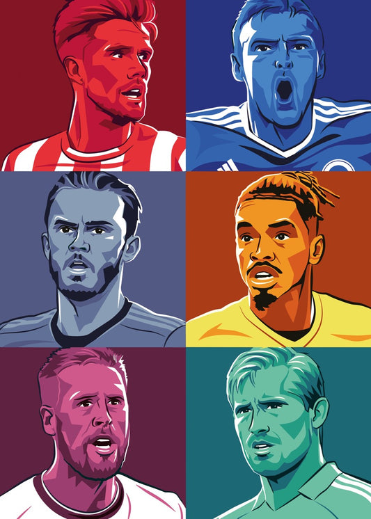 Soccer Players Pop Art Collage
