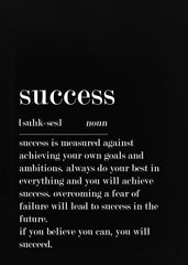 Success definition black ground