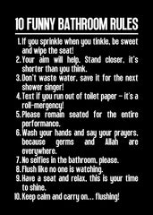 Funny Bathroom Rules