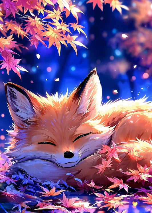 Sleeping Fox in Autumn Glow