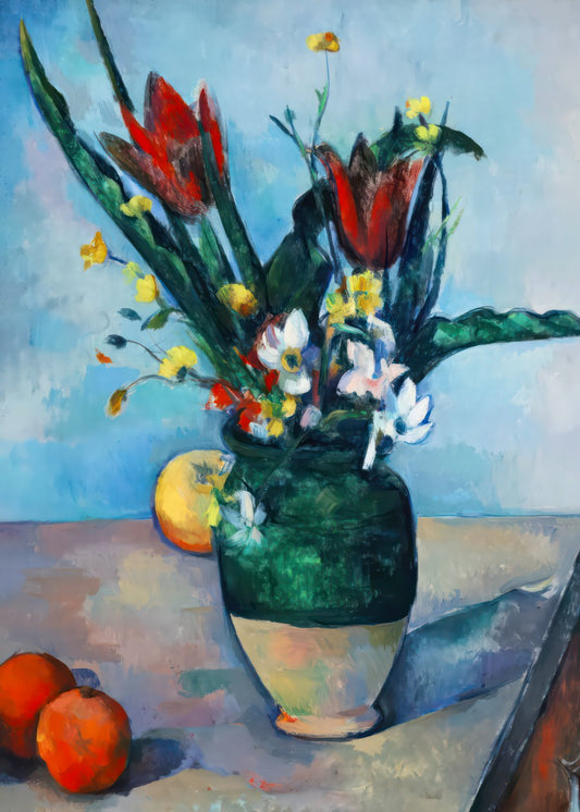 The Vase of Tulips painting, Paul Cezanne