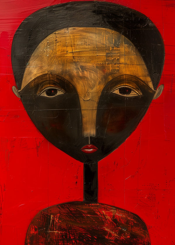 Golden Mask on Crimson