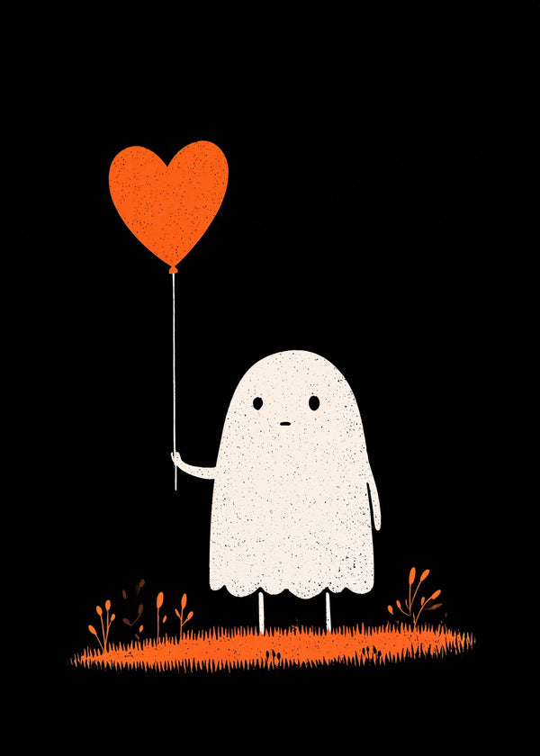 Ghost Holding Heart Balloon