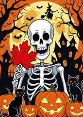 Skeleton's Moonlit Night Art