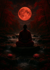 Red monk meditation