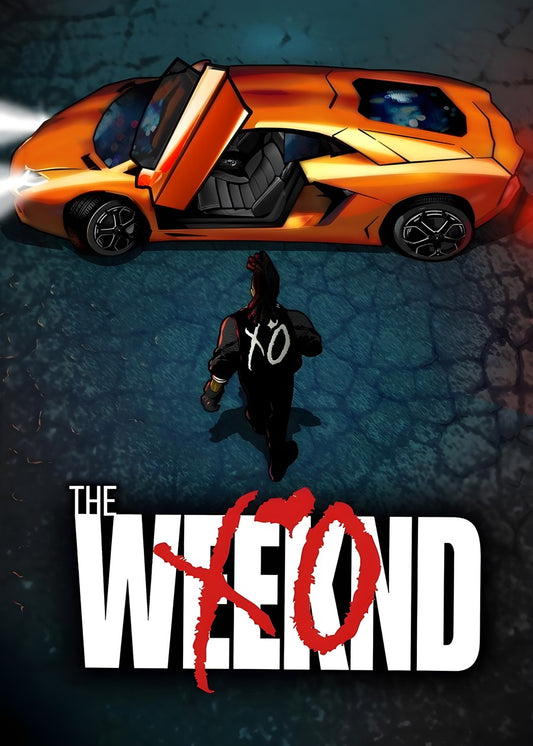 The Weeknd with Lamborghini car