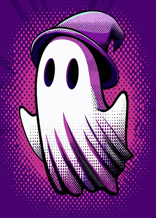 Comic Ghost in a Witch Hat
