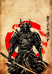 Japanese samurai vintage style