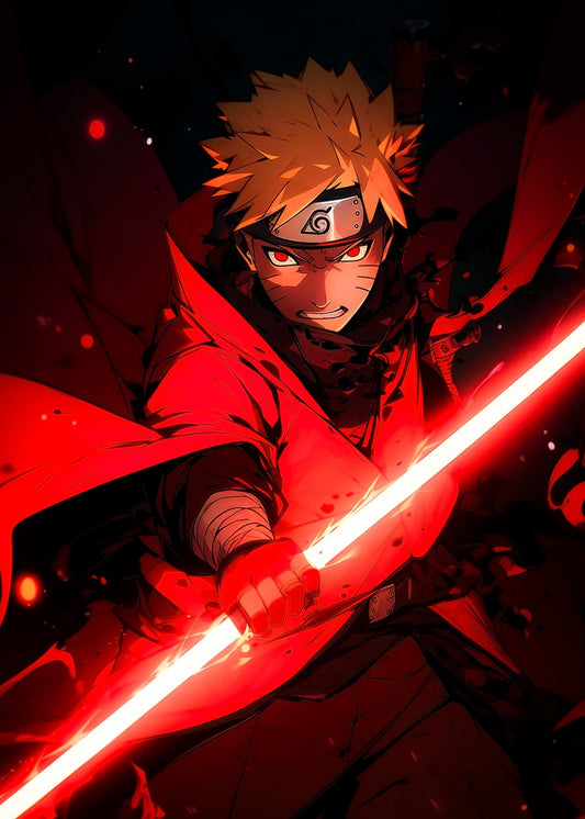 Naruto with Red Energy Blade
