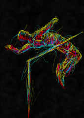 abstract scribble jumps athlet