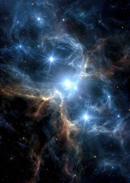 Bright stars illuminate nebula