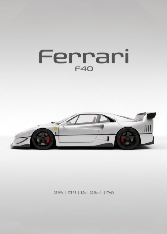 FERRARI F40 white car