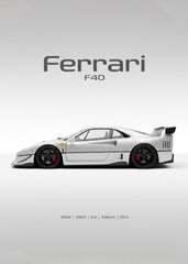 FERRARI F40 white car