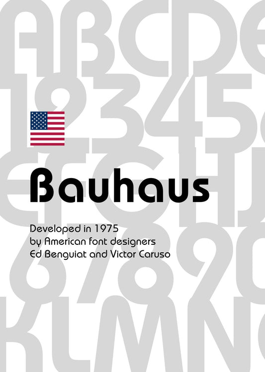 Bauhaus font, 1975