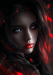 Red and Blue Eyes Girl