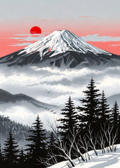 Red Sun Over Fuji