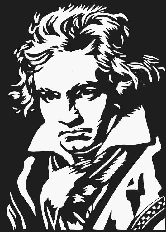 Beethoven Portrait Black White