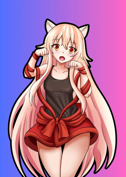 Anime girl with long hair cute