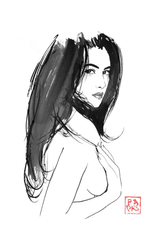 Beautiful long haired woman