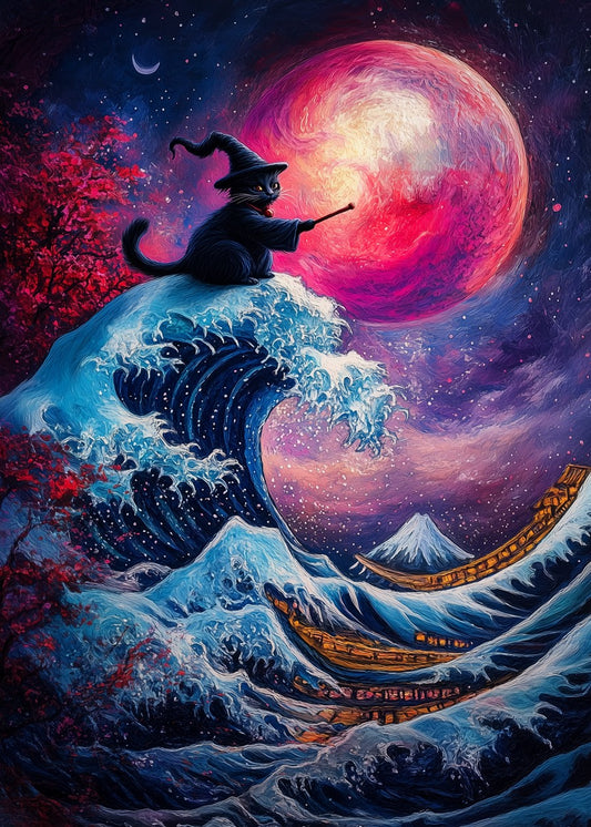 Cosmic Cat on Kanagawa Waves