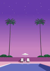 Night pool retro