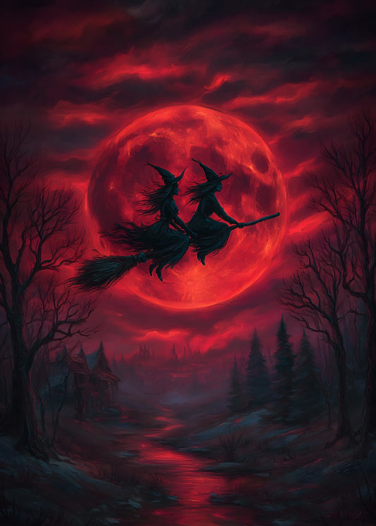 Witches' Moonlit Flight