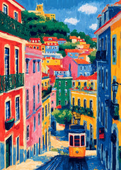 Lisbon Tram & Colorful Hills