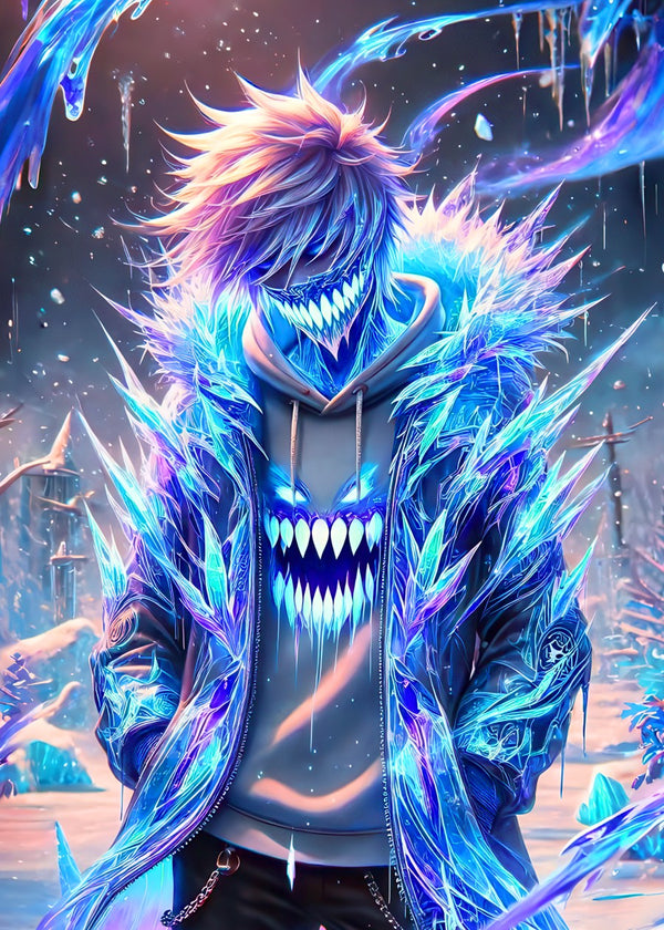 Ice-Encased Anime Character