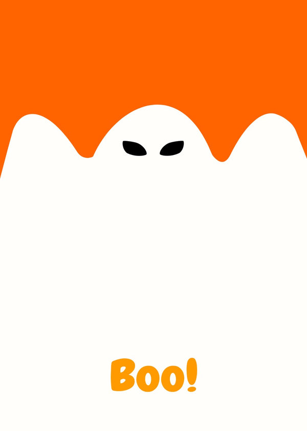 Boo Minimalist Ghost Art