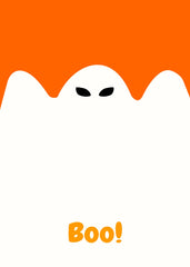 Boo Minimalist Ghost Art