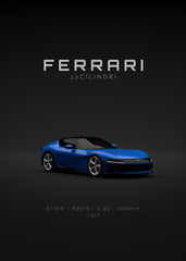 2025 Ferrari 12Cilindri Blue Front Specs