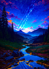 Anime River Under Stars