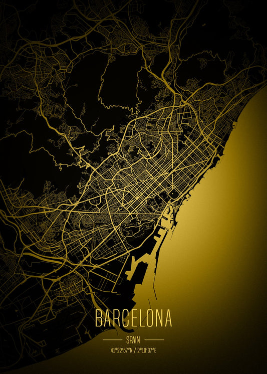 Barcelona Lights City Map
